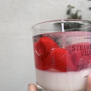 250 ml eper illatú szójagyertya � kézműves desszert gyertya gyümölcsökkel � egyedi ajándék - otthon & életmód - gyertya, illat, aroma - gyertya - Meska.hu