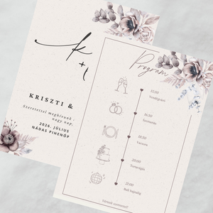 Esküvői meghívó - Dusty rose - esküvő - meghívó & kártya - meghívó - Meska.hu