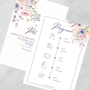 Esküvői meghívó - Floral - esküvő - meghívó & kártya - meghívó - Meska.hu