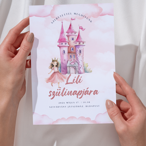Szülinapi meghívó - Princess, Otthon & Életmód, Papír, írószer, Meghívó, Születésnapi meghívó, Fotó, grafika, rajz, illusztráció, MESKA