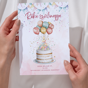 Szülinapi meghívó - Balloon, Otthon & Életmód, Papír, írószer, Meghívó, Születésnapi meghívó, Fotó, grafika, rajz, illusztráció, MESKA