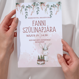Szülinapi meghívó - Rabbit, Otthon & Életmód, Papír, írószer, Meghívó, Születésnapi meghívó, Fotó, grafika, rajz, illusztráció, MESKA