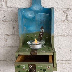 Rusztikus fa mécses - fali mécsestartó - liba - házikó - otthon & életmód - gyertya, illat, aroma - mécses és mécsestartó - Meska.hu