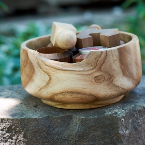 Esztergált fa tál, Otthon & Életmód, Dekoráció, Asztal és polc dekoráció, Dekorációs tál, tartó, Famegmunkálás, MESKA