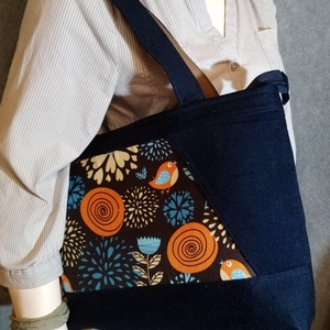 farmertáska vízhatlan textilbetéttel - táska & tok - kézitáska & válltáska - válltáska - Meska.hu