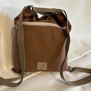 Barna, modern mintás 2 in 1 táska - táska & tok - hátizsák - hátizsák - Meska.hu