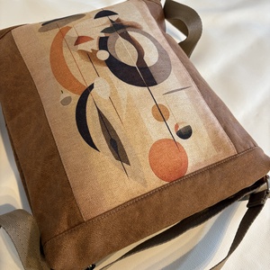 Barna, modern mintás 2 in 1 táska - táska & tok - hátizsák - hátizsák - Meska.hu