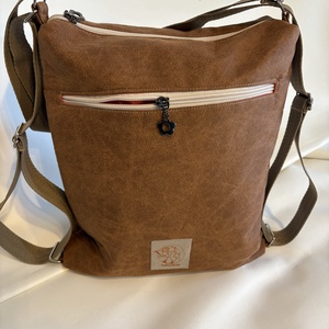 Barna, modern mintás 2 in 1 táska - táska & tok - hátizsák - hátizsák - Meska.hu