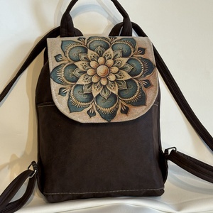 hátitáska mandalával, Táska & Tok, Hátizsák, Kishátizsák, Varrás, Zsugorka, MESKA