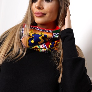 Kék Adinkra csősál - ruha & divat - sál, sapka, kendő - sál - Meska.hu