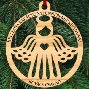 Angyalkás neves karácsonyfadísz, Karácsony, Karácsonyi lakásdekoráció, Karácsonyfadíszek, , MESKA