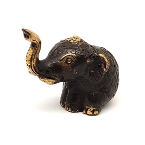 Réz figura elefánt ülő óarany 7x7cm, Otthon & Életmód, Dekoráció, Spiritualitás, , MESKA