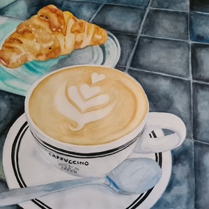 Cappuccino  - művészet - festmény - akvarell - Meska.hu