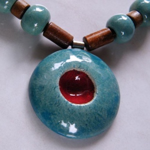 Türkiz kerámia nyaklánc -  - Meska.hu