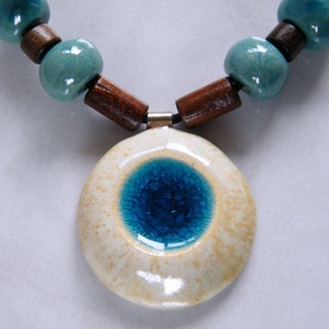 türkizes kerámia nyaklánc -  - Meska.hu