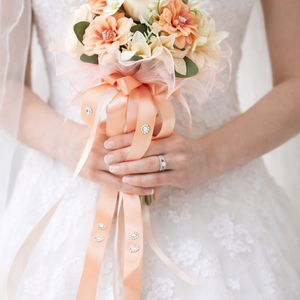 Barack púder rózsacsokor - esküvő - menyasszonyi- és dobócsokor - Meska.hu