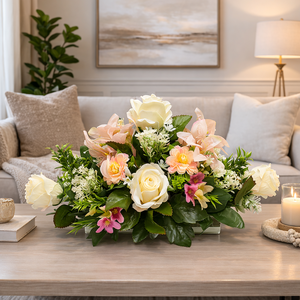 Pasztell Elegancia � Finom Virágkompozíció Otthonod Díszére - otthon & életmód - dekoráció - asztal és polc dekoráció - asztaldísz - Meska.hu