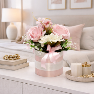 Romantikus rózsaszín virágbox rózsával � romantikus ajándék és lakásdekor - otthon & életmód - dekoráció - asztal és polc dekoráció - asztaldísz - Meska.hu
