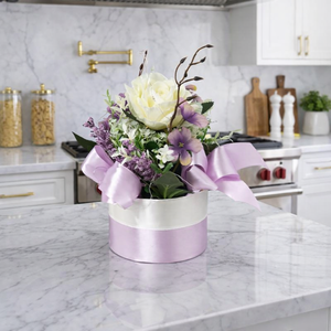 Pasztell rózsás virágbox � romantikus virágkompozíció elegáns ajándéknak - otthon & életmód - dekoráció - asztal és polc dekoráció - asztaldísz - Meska.hu