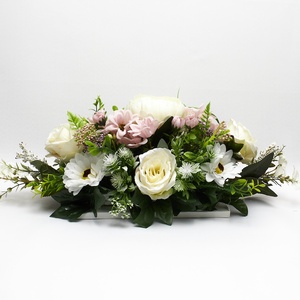 Elegáns virágos asztaldísz � romantikus rózsás virágkompozíció  , Otthon & Életmód, Dekoráció, Asztal és polc dekoráció, Asztaldísz, Virágkötés, MESKA