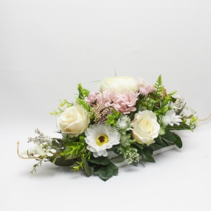 Elegáns virágos asztaldísz � romantikus rózsás virágkompozíció   - otthon & életmód - dekoráció - asztal és polc dekoráció - asztaldísz - Meska.hu