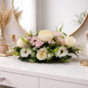 Elegáns virágos asztaldísz � romantikus rózsás virágkompozíció   - otthon & életmód - dekoráció - asztal és polc dekoráció - asztaldísz - Meska.hu