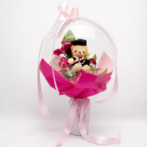 Ballagási macis ballonos csokor �  különleges ballagási ajándék, diplomaosztó ajándék - otthon & életmód - virágdekoráció - virágok - virágcsokor - Meska.hu