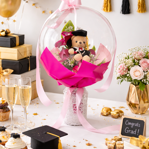 Ballagási macis ballonos csokor �  különleges ballagási ajándék, diplomaosztó ajándék - otthon & életmód - virágdekoráció - virágok - virágcsokor - Meska.hu