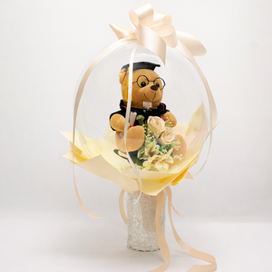 Ballagási macis ballonos csokor �  különleges ballagási ajándék, diplomaosztó ajándék - otthon & életmód - virágdekoráció - virágok - virágcsokor - Meska.hu