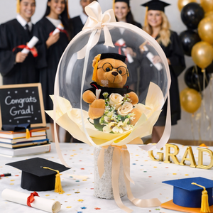 Ballagási macis ballonos csokor �  különleges ballagási ajándék, diplomaosztó ajándék - otthon & életmód - virágdekoráció - virágok - virágcsokor - Meska.hu