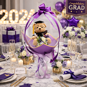 Ballagási macis ballonos csokor �  különleges ballagási ajándék, diplomaosztó ajándék - otthon & életmód - virágdekoráció - virágok - virágcsokor - Meska.hu