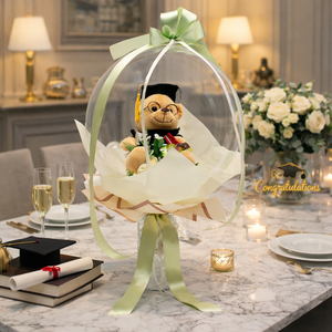 Ballagási macis ballonos csokor �  különleges ballagási ajándék, diplomaosztó ajándék - otthon & életmód - virágdekoráció - virágok - virágcsokor - Meska.hu