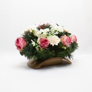 Mályva  rózsás sírdísz  � elegáns kegyeleti dekoráció - otthon & életmód - vallás - temetkezési tárgy - sírdísz, kegyeleti dísz - Meska.hu