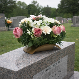 Mályva  rózsás sírdísz  � elegáns kegyeleti dekoráció, Otthon & Életmód, Vallás, Temetkezési tárgy, Sírdísz, kegyeleti dísz, Virágkötés, MESKA