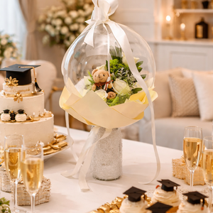 Ballagási macis ballonos csokor �  különleges ballagási ajándék, diplomaosztó ajándék - otthon & életmód - virágdekoráció - virágok - virágcsokor - Meska.hu