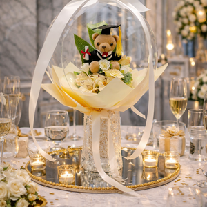 Ballagási macis ballonos csokor �  különleges ballagási ajándék, diplomaosztó ajándék - otthon & életmód - virágdekoráció - virágok - virágcsokor - Meska.hu