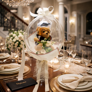 Ballagási macis ballonos csokor �  különleges ballagási ajándék, diplomaosztó ajándék - otthon & életmód - virágdekoráció - virágok - virágcsokor - Meska.hu