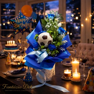 �� Egy csokor kis focistáknak! ��� - otthon & életmód - virágdekoráció - virágok - virágcsokor - Meska.hu