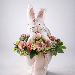 Nyuszis asztali dísz :: tojás kerámia kaspóban - otthon & életmód - dekoráció - asztal és polc dekoráció - asztaldísz - Meska.hu