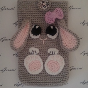 Nyuszi mobiltartó (horgolt húsvéti nyuszis telefontok) -  - Meska.hu