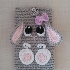 Nyuszi mobiltartó (horgolt húsvéti nyuszis telefontok) -  - Meska.hu