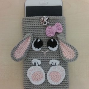 Nyuszi mobiltartó (horgolt húsvéti nyuszis telefontok) -  - Meska.hu