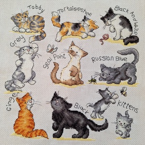 Cica kollekció, Művészet, Textilkép, Keresztszemes, Hímzés, MESKA