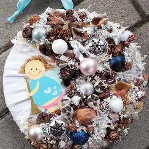 KARÁCSONYI ANGYAL karácsonyi- adventi ünnepi kopogtató, ajtódísz - Meska.hu