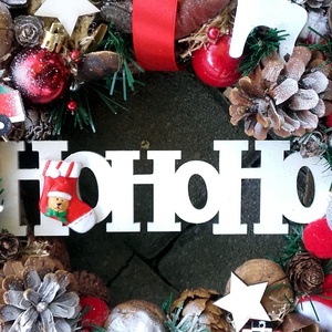 HOHOHO mikulás-adventi-karácsonyi-ünnepváró ajtódísz, kopogtató, koszorú KÉSZTERMÉK - karácsony - adventi díszek - adventi ajtódísz - Meska.hu
