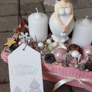 ANGYALI BOX, adventi asztaldísz, adventi koszorú, karácsonyi box, doboz, dekoráció, ajándék - karácsony - adventi díszek - adventi asztaldísz - Meska.hu