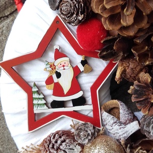 MIKULÁS  karácsonyi ajtódísz, adventi kopogtató, falidísz, karácsonyi dekoráció  - karácsony - karácsonyi lakásdekoráció - karácsonyi ajtódíszek - Meska.hu