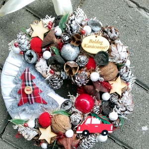 FENYŐ karácsonyi ajtódísz, adventi kopogtató, karácsonyi dekoráció  - otthon & lakás - karácsony - karácsonyi lakásdekoráció - karácsonyi ajtódíszek - Meska.hu