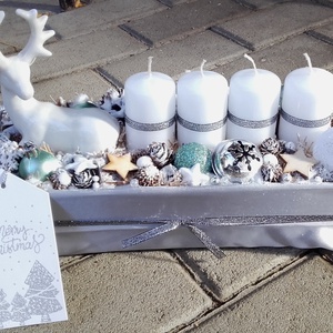 HAVAS TÉLI TÁJ  adventi koszorú, adventi asztaldísz, ünnepi dekoráció, karácsonyi dísz - Meska.hu