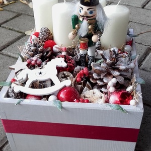 DIÓTÖRŐ Karácsonyi asztaldsz,  adventi asztaldísz, koszorú, doboz, box karácsonyi dekoráció  - karácsony - karácsonyi lakásdekoráció - karácsonyi ajtódíszek - Meska.hu